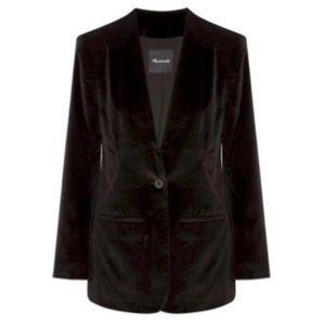 Madewell velvet blazer in black NEW